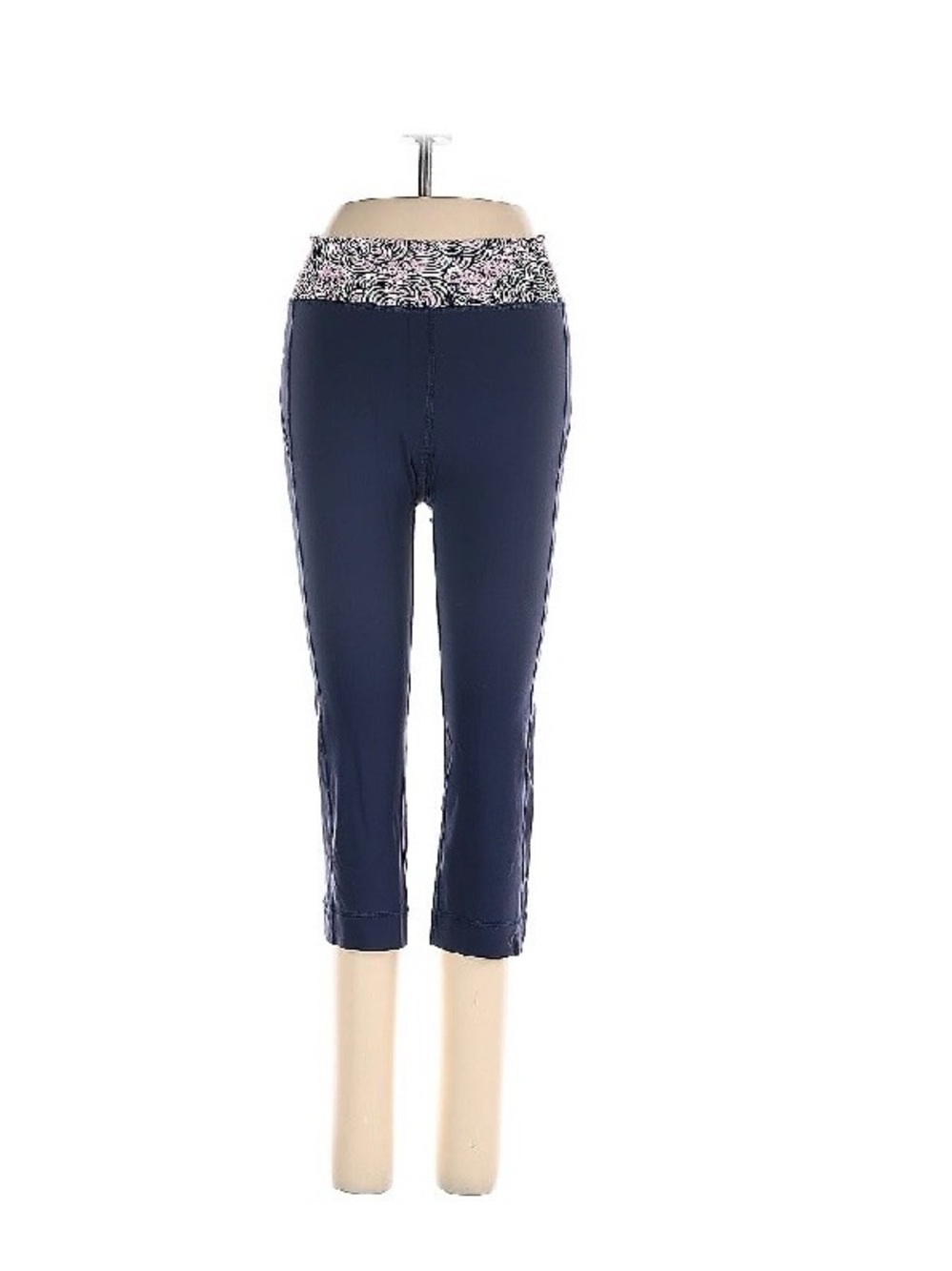 Lilly Pulitzer Navy Capri active leggings with Printed Waistband